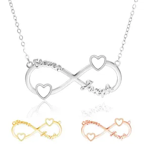 Personalized 2 Name Necklace,Custom Infinity Necklace,2 Name Necklaces for Women