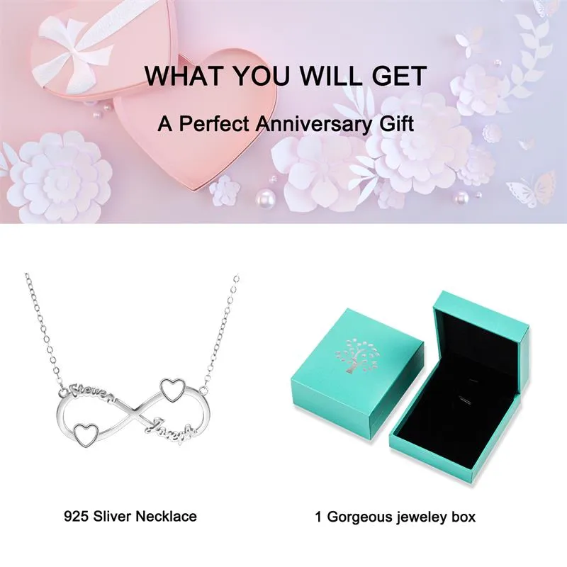 Personalized 2 Name Necklace,Custom Infinity Necklace,2 Name Necklaces for Women