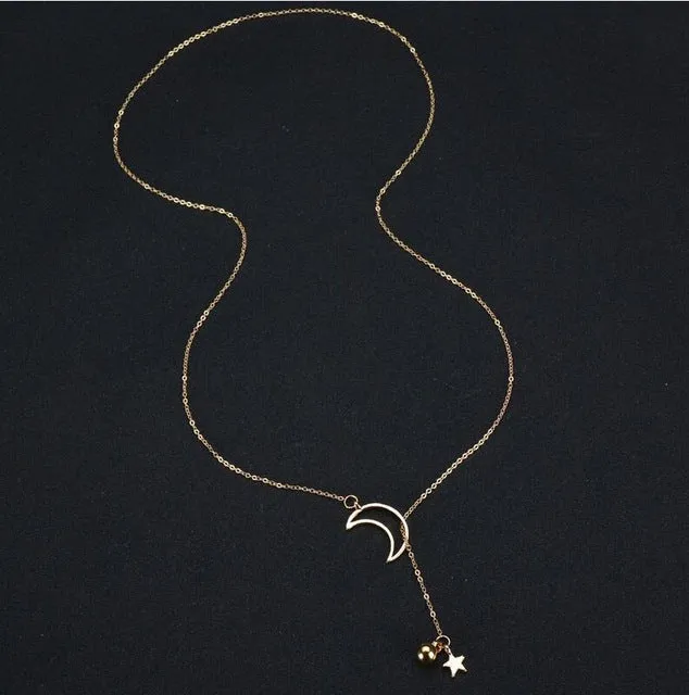 Rhinestone Star Moon Necklace & Pendant