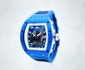 Richard Mille Tourbillon Hand Wind Watch RM015 Blue
