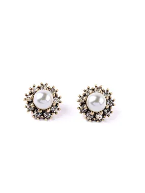 Round Small Pearl Earrings