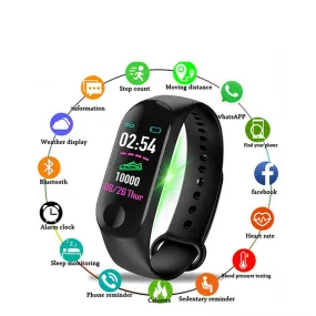 Rovtop M3 Plus Bluetooth Smart Watch Heart Rate Blood Pressure Health Waterproof Watch M3 Pro Wristband Fitness Tracker Watch
