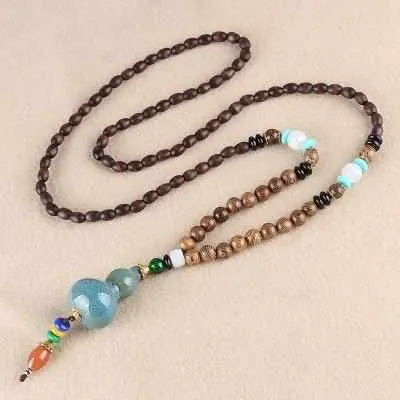Save Ocean Animals Jewelry Necklace | Nepal Mala Wood Bead Necklace