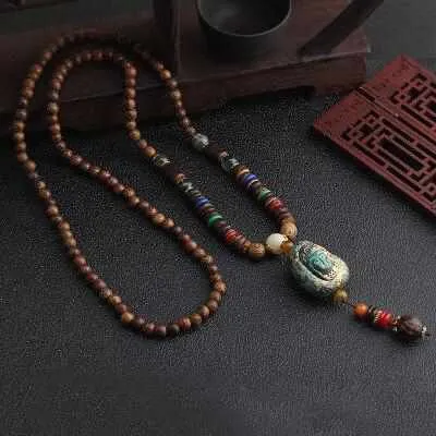 Save Ocean Animals Jewelry Necklace | Nepal Mala Wood Bead Necklace