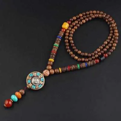 Save Ocean Animals Jewelry Necklace | Nepal Mala Wood Bead Necklace