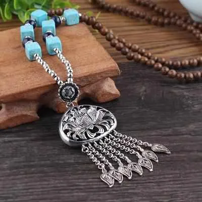 Save Ocean Animals Jewelry Necklace | Nepal Mala Wood Bead Necklace