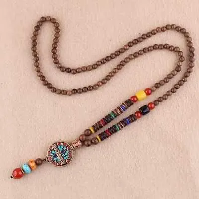 Save Ocean Animals Jewelry Necklace | Nepal Mala Wood Bead Necklace
