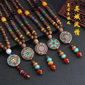 Save Ocean Animals Jewelry Necklace | Nepal Mala Wood Bead Necklace