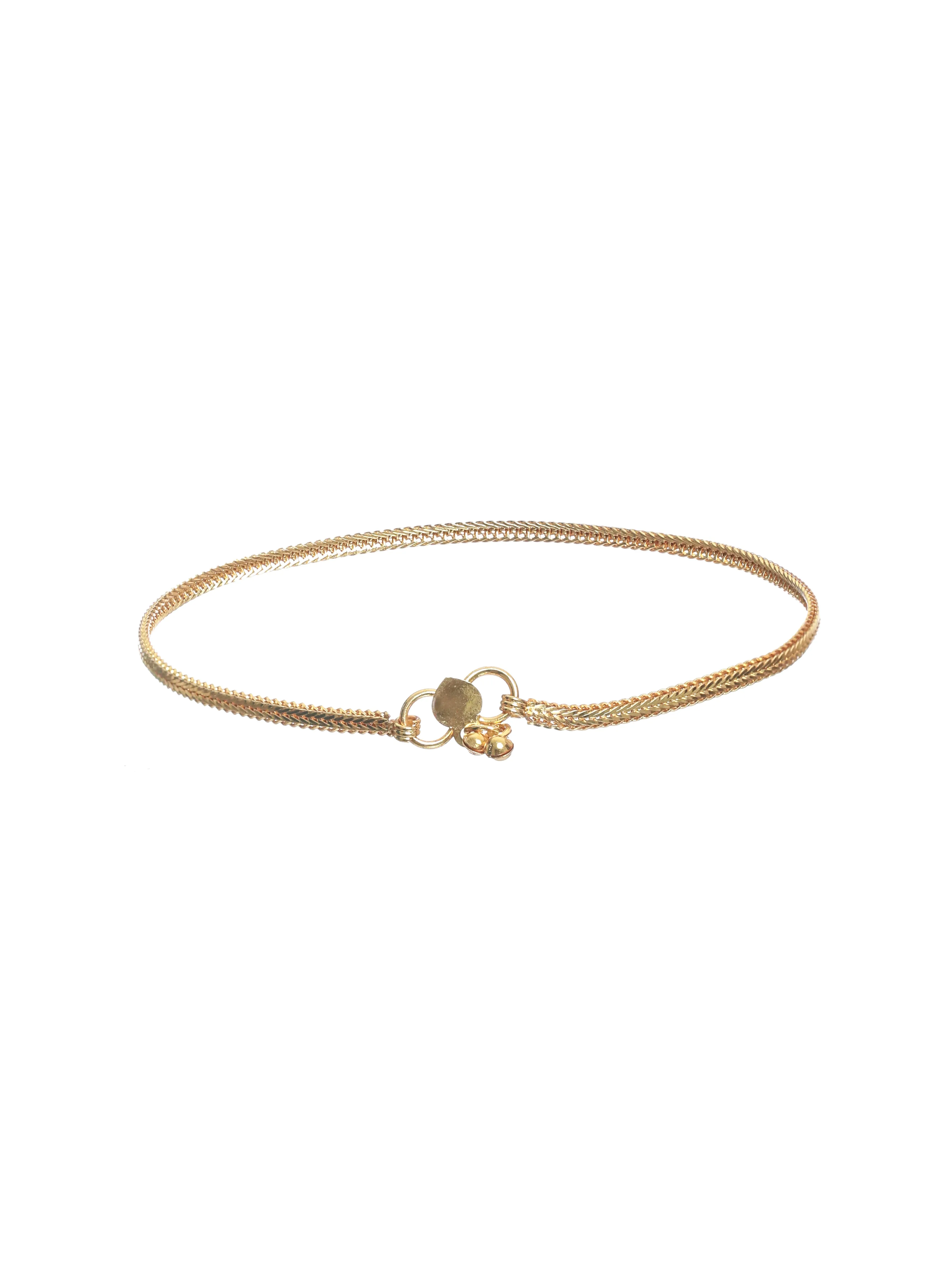 Set Of 2 Gold-Plated Handcrafted Anklets