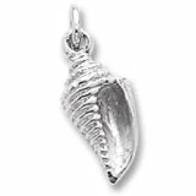 Shell Charm In 14K White Gold