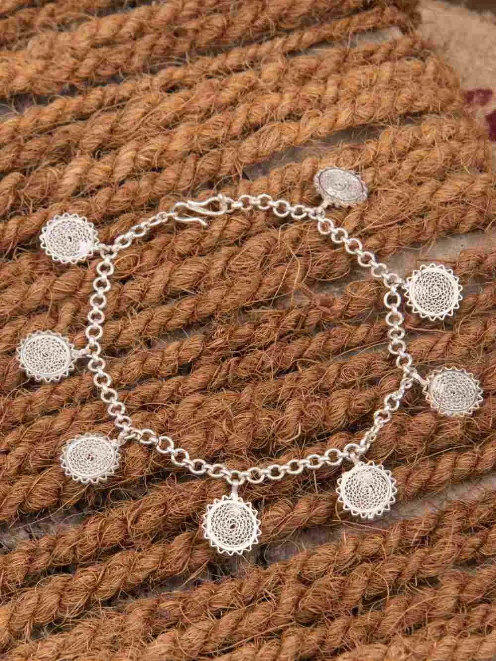Silver Anklet Circle Single