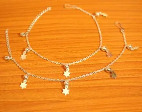 Silver Plated Star Anklets