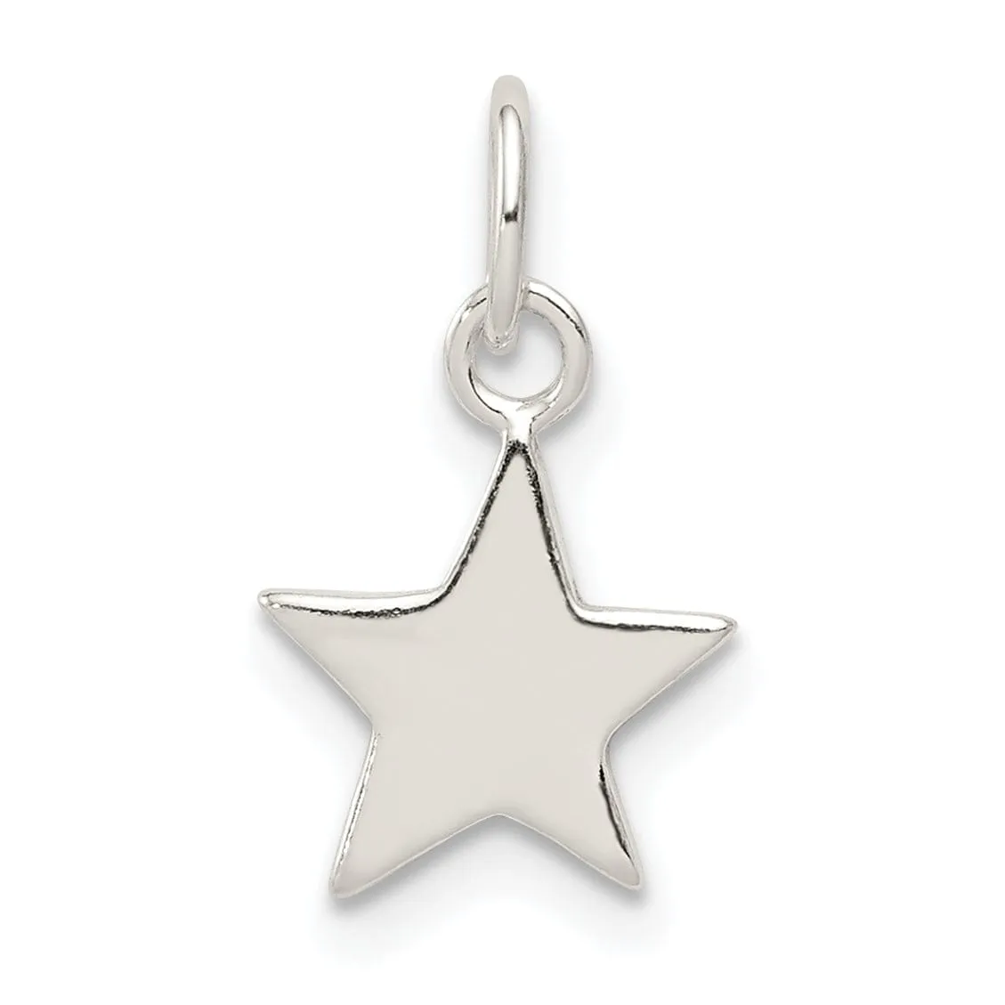 Solid Sterling Silver Star Charm Pendant
