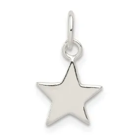 Solid Sterling Silver Star Charm Pendant