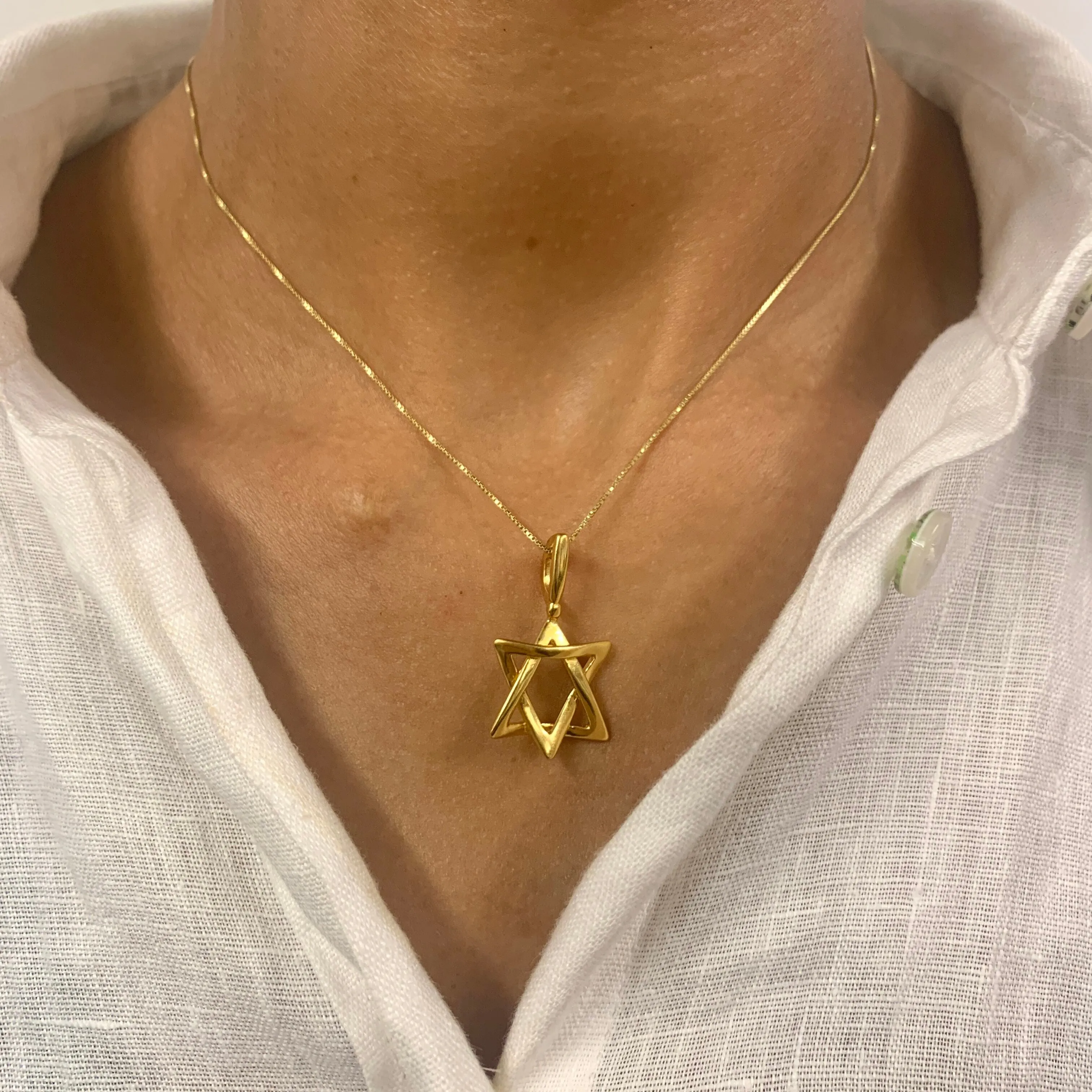Star of David Necklace - Gold Jewish Star - Gold Hebrew Necklace