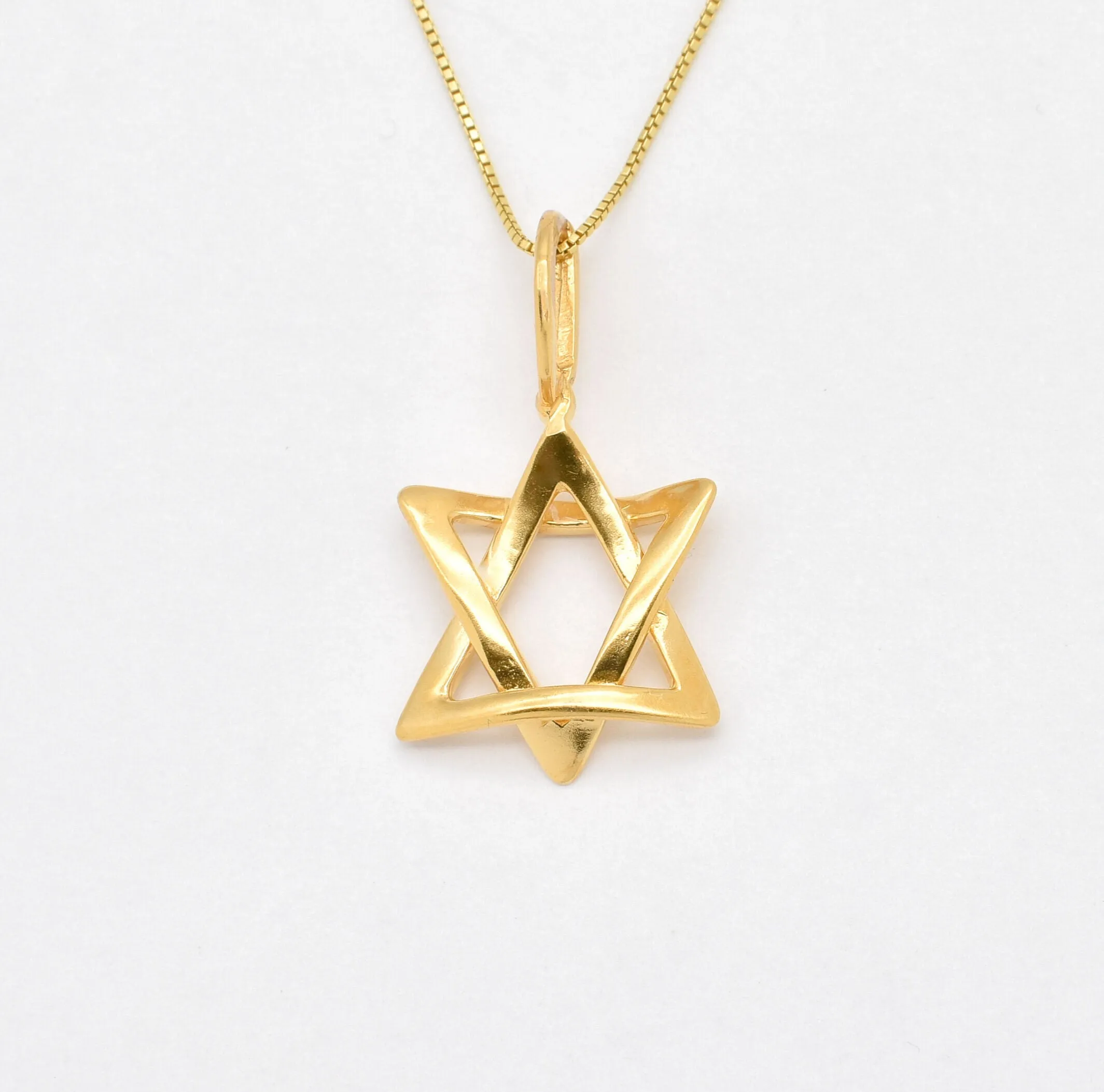 Star of David Necklace - Gold Jewish Star - Gold Hebrew Necklace