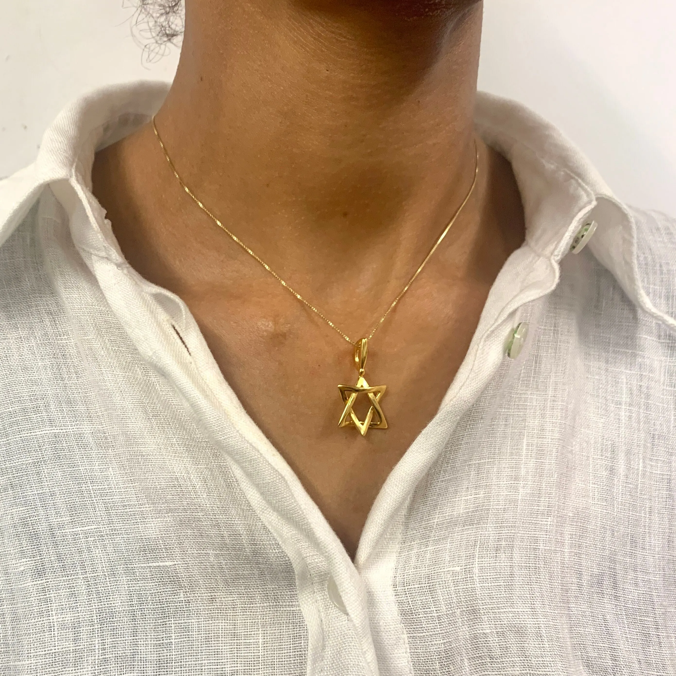 Star of David Necklace - Gold Jewish Star - Gold Hebrew Necklace