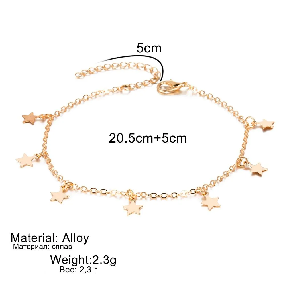 Star Pendant Anklet Foot Chain Beach Leg Bracelet Charm Anklets
