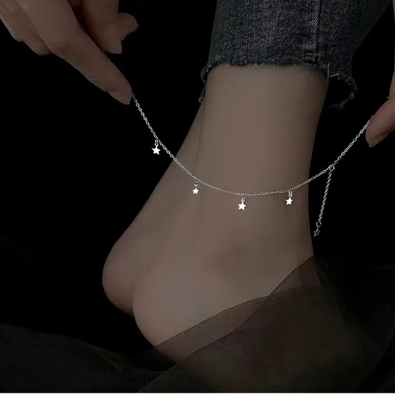 Sterling Silver Star Anklets