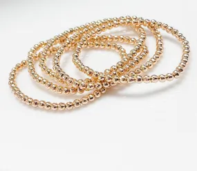 Tanya - Gold Beaded Bracelets (Set of 5)