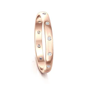 Traditional 12-diamond 3mm Wedding Ring in 9ct Rose Gold