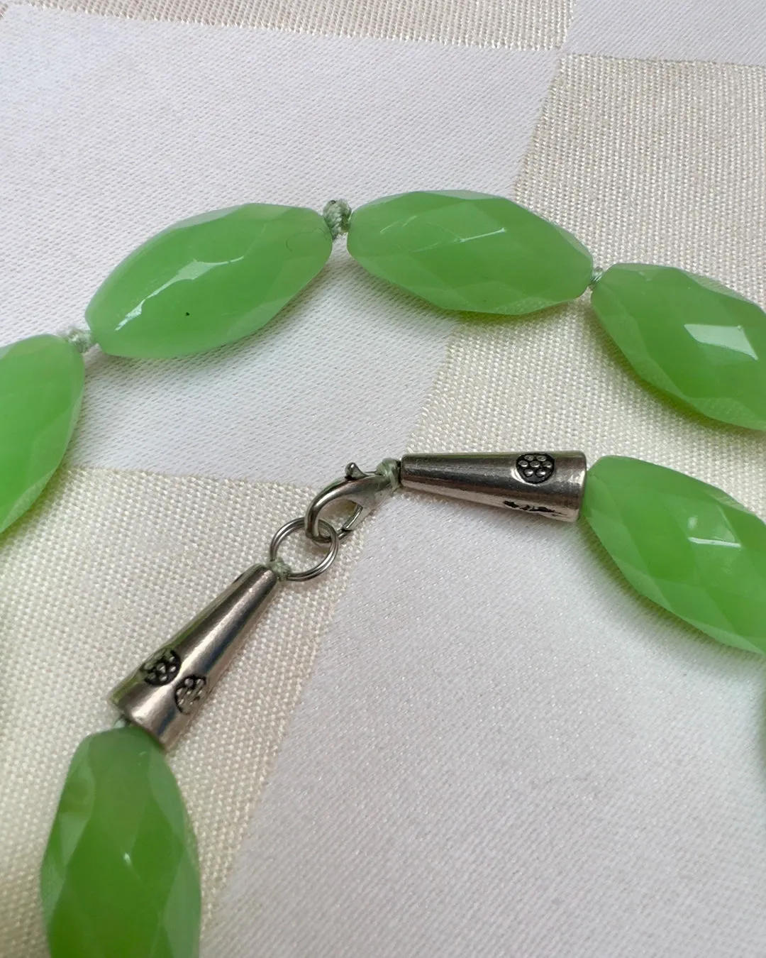 Vintage Jade Faceted-Crystal Bead Necklace