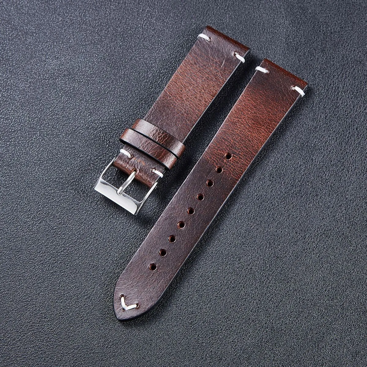 Vintage Oiled Leather Watch Straps Compatible with the Kogan Hybrid  Smart Watch