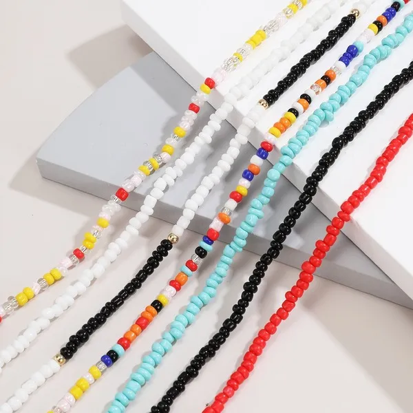 Wholesale colored bead hit beaded bead necklace set JDC-NE-KunJ055