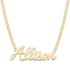 Women's Script Name Plate Necklace 14K Gold - Style 97