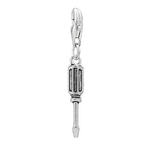 Work Tools Screwdriver Clip on Pendant Charm for Bracelet or Necklace